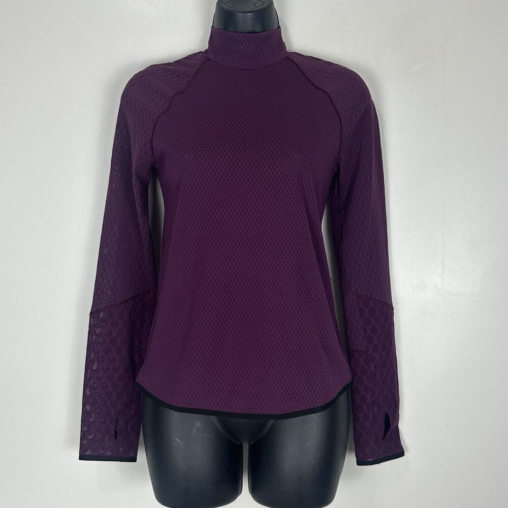Lululemon Women's 2/4 Lab Geo Plum Long Sleeve Sheer Top